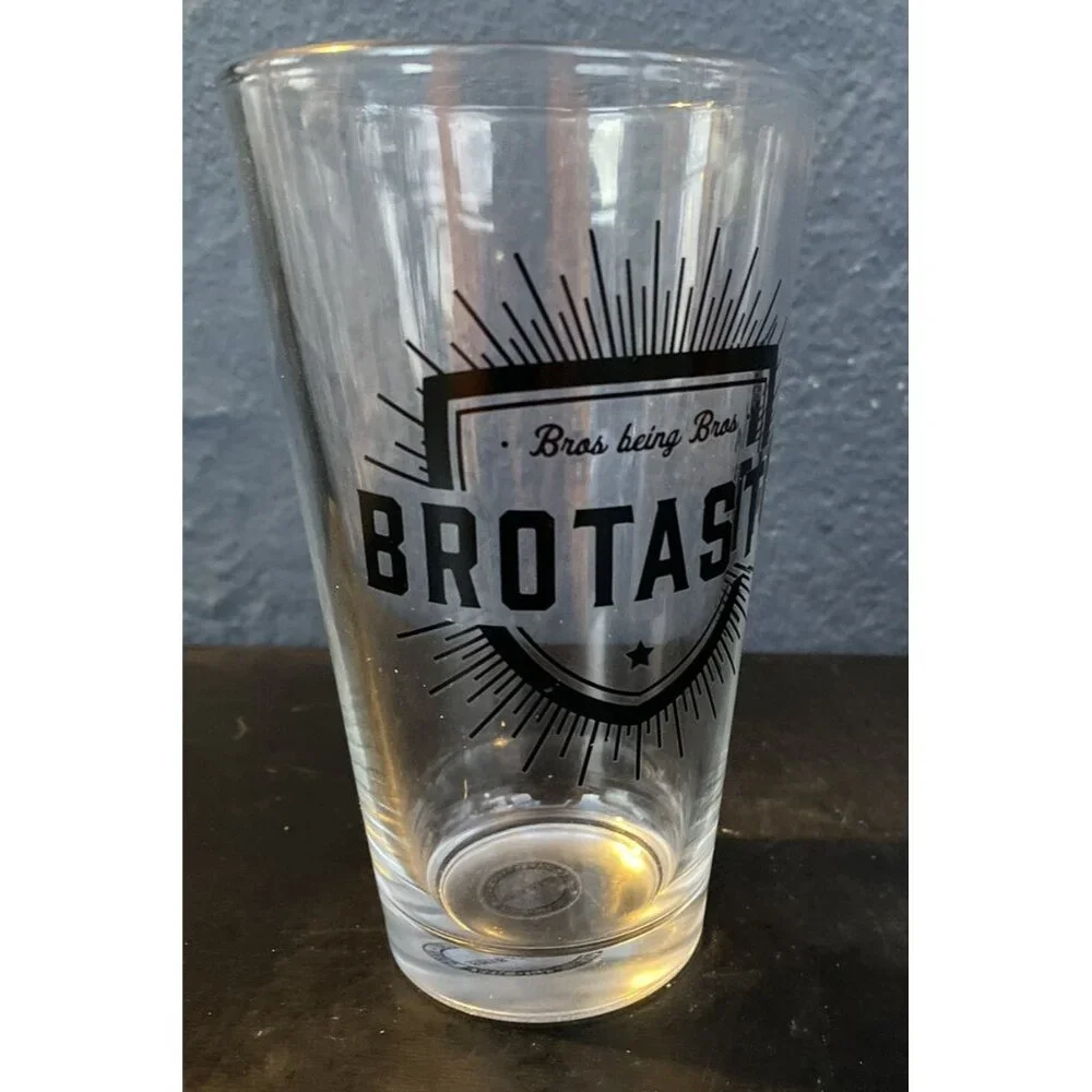 Brotastic Beer Glass Pint Ale Bros Being Bros Man Cave Gift for Men